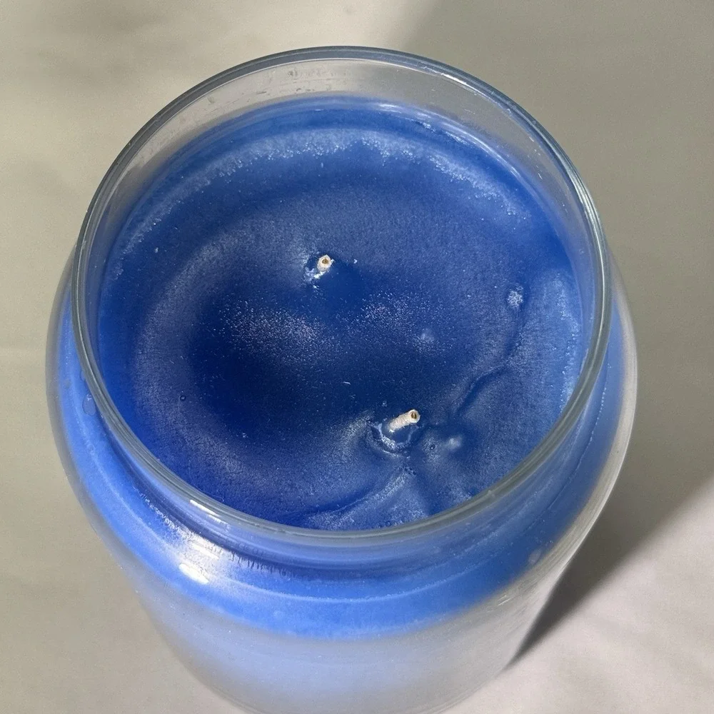 Summer Breeze Large Glass Apothecary Jar, Scented Candle, 21.25 Oz, Blue